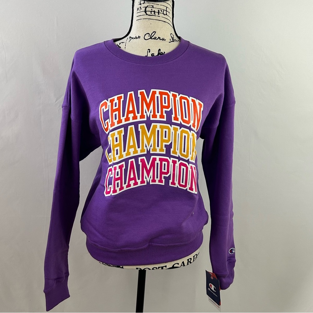 NEW Champion Powerblend Varsity Vibe Crew Neck Sweatshirt Women's Small